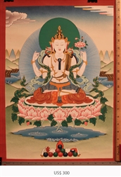 Thangka, Original Painting  by RD Salga, Avalokiteshvara